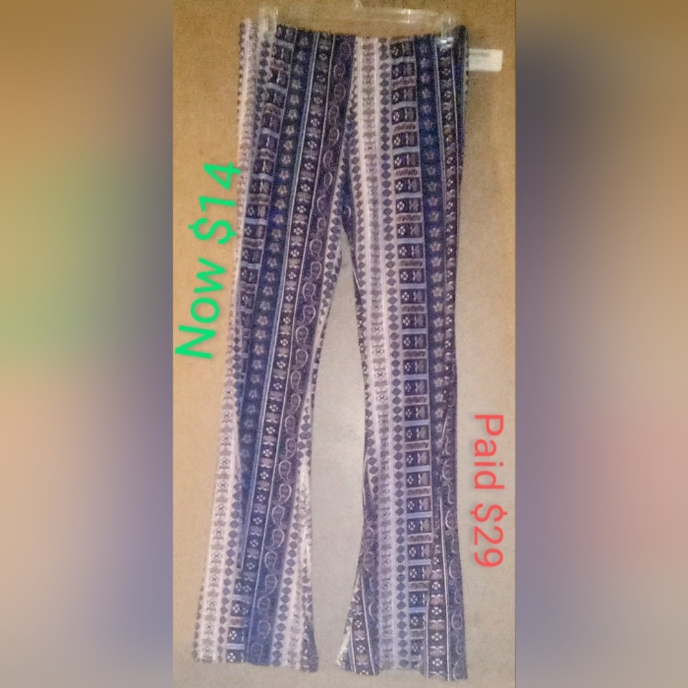 Wide leg stretch pants